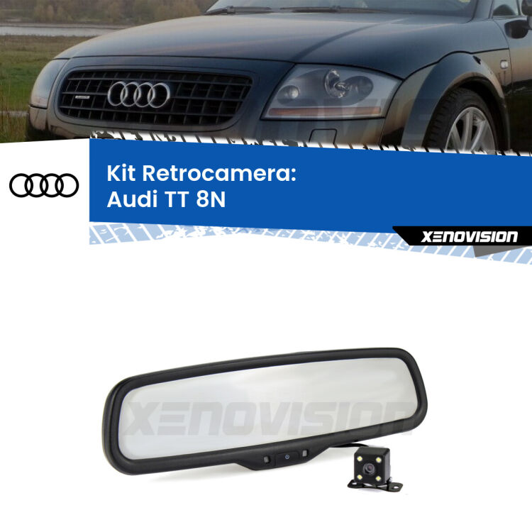 Kit Telecamera Parcheggio e Specchietto retrovisore con display invisibile per Audi TT 8N. Spento è identico all’originale. In retromarcia, l’immagine appare in un riquadro prima invisibile