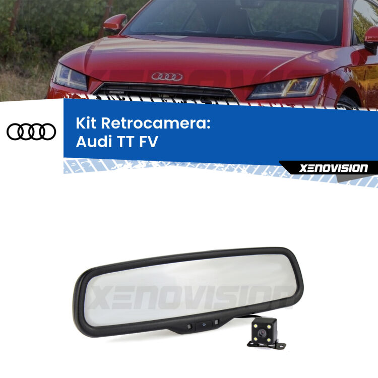 Kit Telecamera Parcheggio e Specchietto retrovisore con display invisibile per Audi TT FV. Spento è identico all’originale. In retromarcia, l’immagine appare in un riquadro prima invisibile