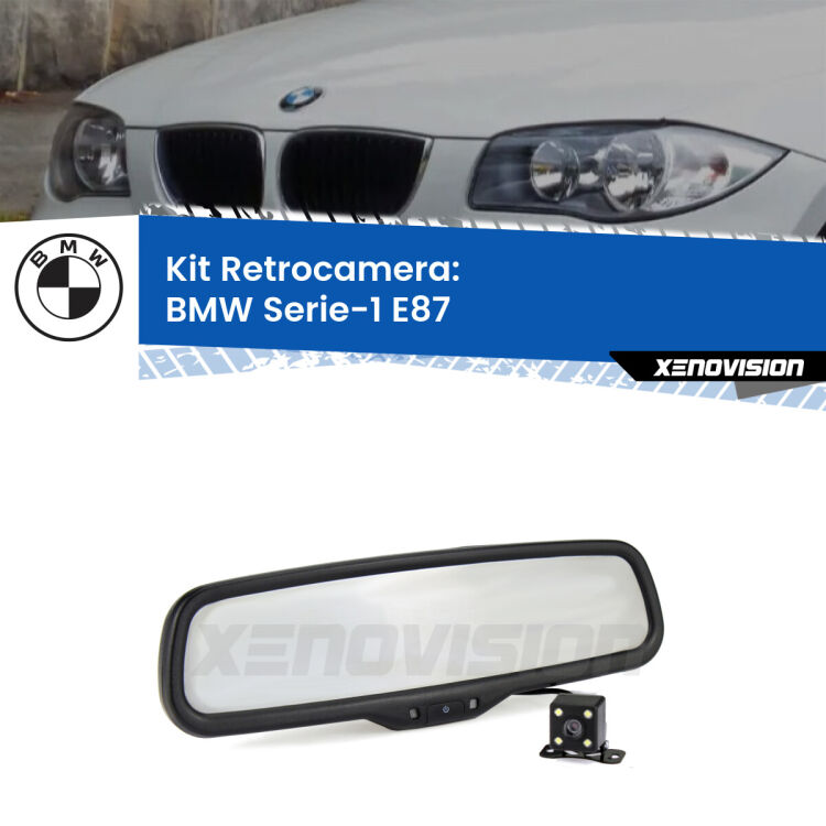 Kit Telecamera Parcheggio e Specchietto retrovisore con display invisibile per BMW Serie-1 E87. Spento è identico all’originale. In retromarcia, l’immagine appare in un riquadro prima invisibile