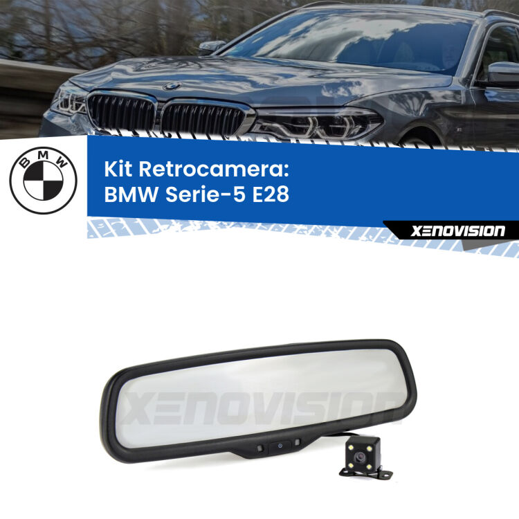 Kit Telecamera Parcheggio e Specchietto retrovisore con display invisibile per BMW Serie-5 E28. Spento è identico all’originale. In retromarcia, l’immagine appare in un riquadro prima invisibile