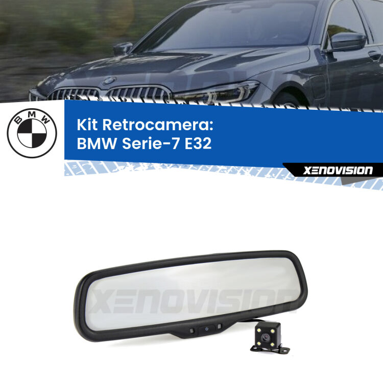 Kit Telecamera Parcheggio e Specchietto retrovisore con display invisibile per BMW Serie-7 E32. Spento è identico all’originale. In retromarcia, l’immagine appare in un riquadro prima invisibile