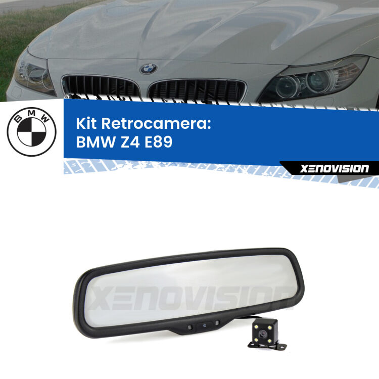 Kit Telecamera Parcheggio e Specchietto retrovisore con display invisibile per BMW Z4 E89. Spento è identico all’originale. In retromarcia, l’immagine appare in un riquadro prima invisibile