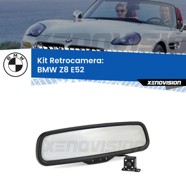 Kit Telecamera Parcheggio e Specchietto retrovisore con display invisibile per BMW Z8 E52. Spento è identico all’originale. In retromarcia, l’immagine appare in un riquadro prima invisibile