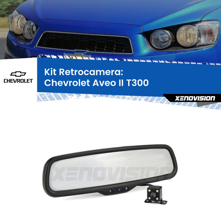 Kit Telecamera Parcheggio e Specchietto retrovisore con display invisibile per Chevrolet Aveo II T300. Spento è identico all’originale. In retromarcia, l’immagine appare in un riquadro prima invisibile