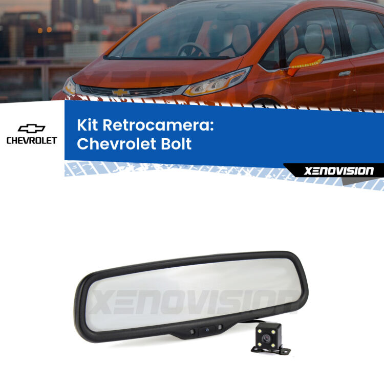 Kit Telecamera Parcheggio e Specchietto retrovisore con display invisibile per Chevrolet Bolt . Spento è identico all’originale. In retromarcia, l’immagine appare in un riquadro prima invisibile