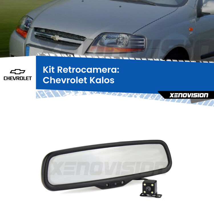 Kit Telecamera Parcheggio e Specchietto retrovisore con display invisibile per Chevrolet Kalos . Spento è identico all’originale. In retromarcia, l’immagine appare in un riquadro prima invisibile