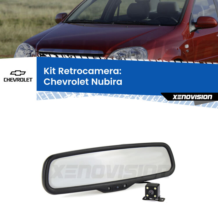 Kit Telecamera Parcheggio e Specchietto retrovisore con display invisibile per Chevrolet Nubira . Spento è identico all’originale. In retromarcia, l’immagine appare in un riquadro prima invisibile