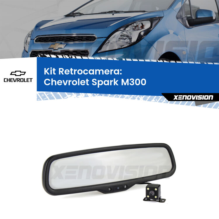 Kit Telecamera Parcheggio e Specchietto retrovisore con display invisibile per Chevrolet Spark M300. Spento è identico all’originale. In retromarcia, l’immagine appare in un riquadro prima invisibile