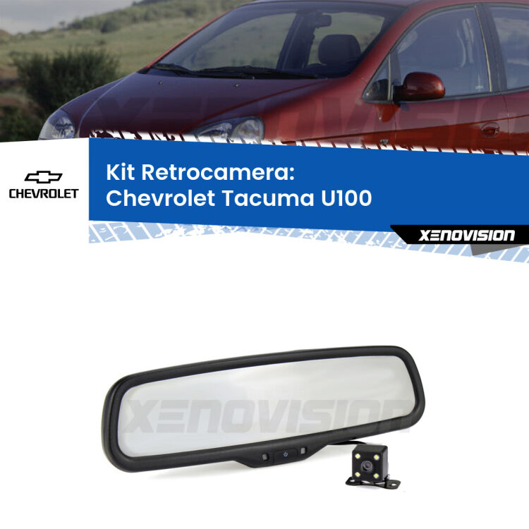 Kit Telecamera Parcheggio e Specchietto retrovisore con display invisibile per Chevrolet Tacuma U100. Spento è identico all’originale. In retromarcia, l’immagine appare in un riquadro prima invisibile