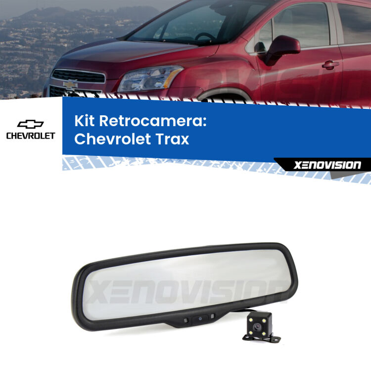 Kit Telecamera Parcheggio e Specchietto retrovisore con display invisibile per Chevrolet Trax . Spento è identico all’originale. In retromarcia, l’immagine appare in un riquadro prima invisibile