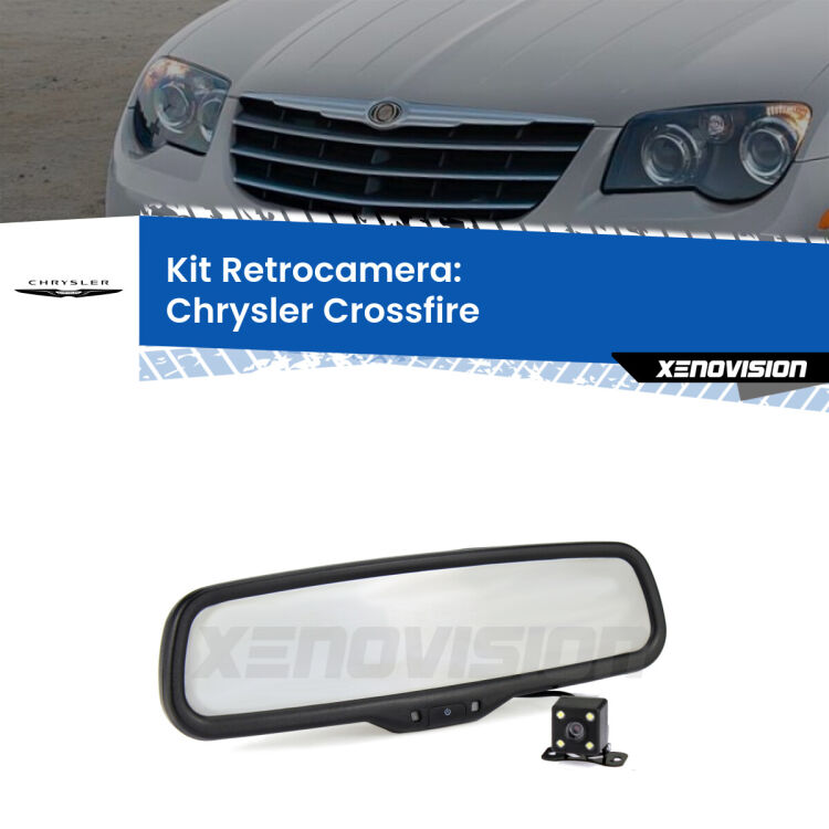 Kit Telecamera Parcheggio e Specchietto retrovisore con display invisibile per Chrysler Crossfire . Spento è identico all’originale. In retromarcia, l’immagine appare in un riquadro prima invisibile