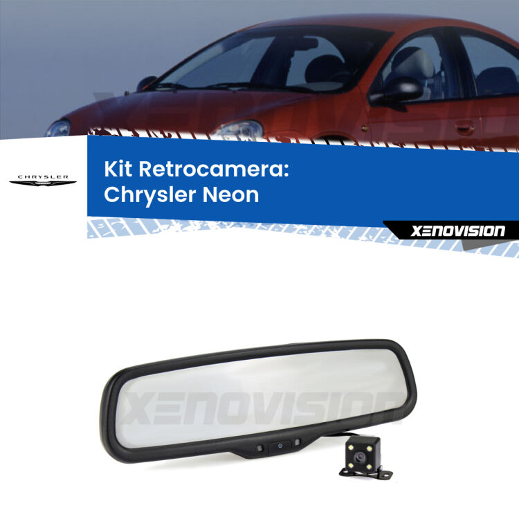 Kit Telecamera Parcheggio e Specchietto retrovisore con display invisibile per Chrysler Neon . Spento è identico all’originale. In retromarcia, l’immagine appare in un riquadro prima invisibile