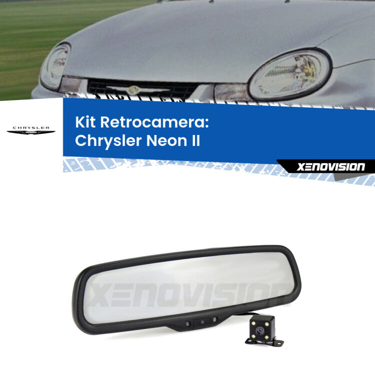 Kit Telecamera Parcheggio e Specchietto retrovisore con display invisibile per Chrysler Neon II . Spento è identico all’originale. In retromarcia, l’immagine appare in un riquadro prima invisibile