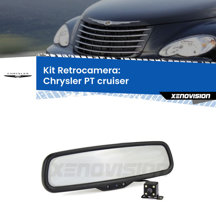 Kit Telecamera Parcheggio e Specchietto retrovisore con display invisibile per Chrysler PT cruiser . Spento è identico all’originale. In retromarcia, l’immagine appare in un riquadro prima invisibile