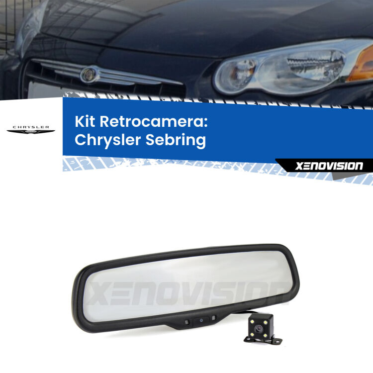 Kit Telecamera Parcheggio e Specchietto retrovisore con display invisibile per Chrysler Sebring . Spento è identico all’originale. In retromarcia, l’immagine appare in un riquadro prima invisibile