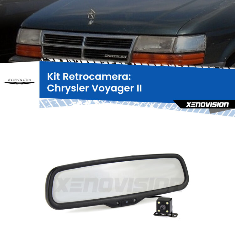 Kit Telecamera Parcheggio e Specchietto retrovisore con display invisibile per Chrysler Voyager II . Spento è identico all’originale. In retromarcia, l’immagine appare in un riquadro prima invisibile