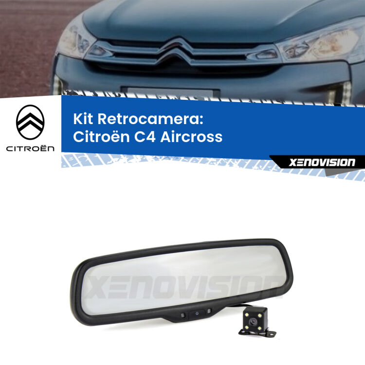 Kit Telecamera Parcheggio e Specchietto retrovisore con display invisibile per Citroën C4 Aircross . Spento è identico all’originale. In retromarcia, l’immagine appare in un riquadro prima invisibile