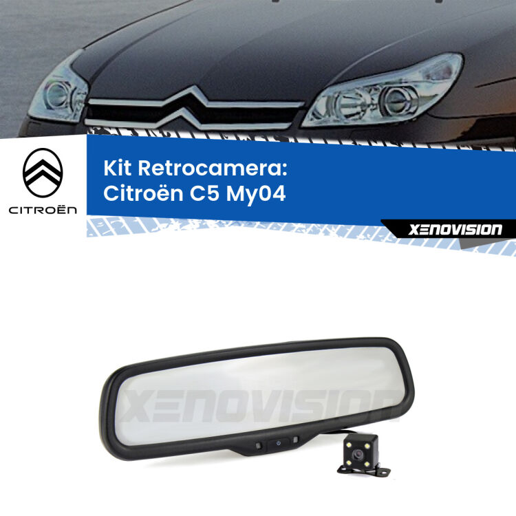 Kit Telecamera Parcheggio e Specchietto retrovisore con display invisibile per Citroën C5 My04. Spento è identico all’originale. In retromarcia, l’immagine appare in un riquadro prima invisibile