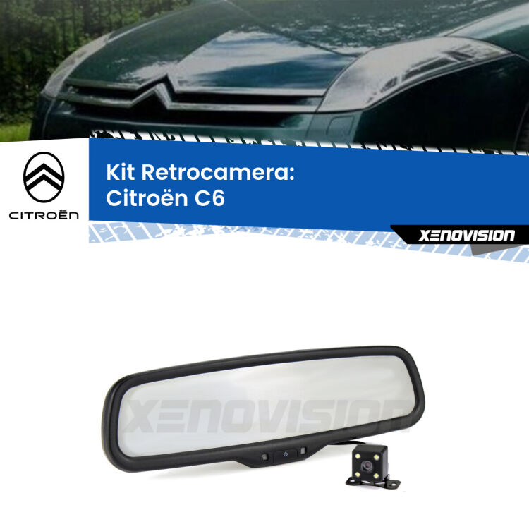 Kit Telecamera Parcheggio e Specchietto retrovisore con display invisibile per Citroën C6 . Spento è identico all’originale. In retromarcia, l’immagine appare in un riquadro prima invisibile