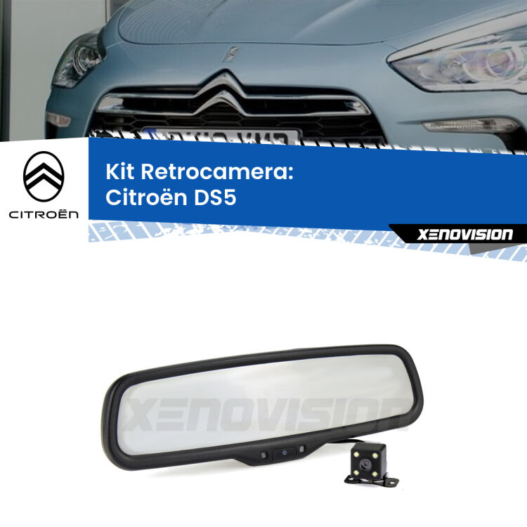 Kit Telecamera Parcheggio e Specchietto retrovisore con display invisibile per Citroën DS5 . Spento è identico all’originale. In retromarcia, l’immagine appare in un riquadro prima invisibile