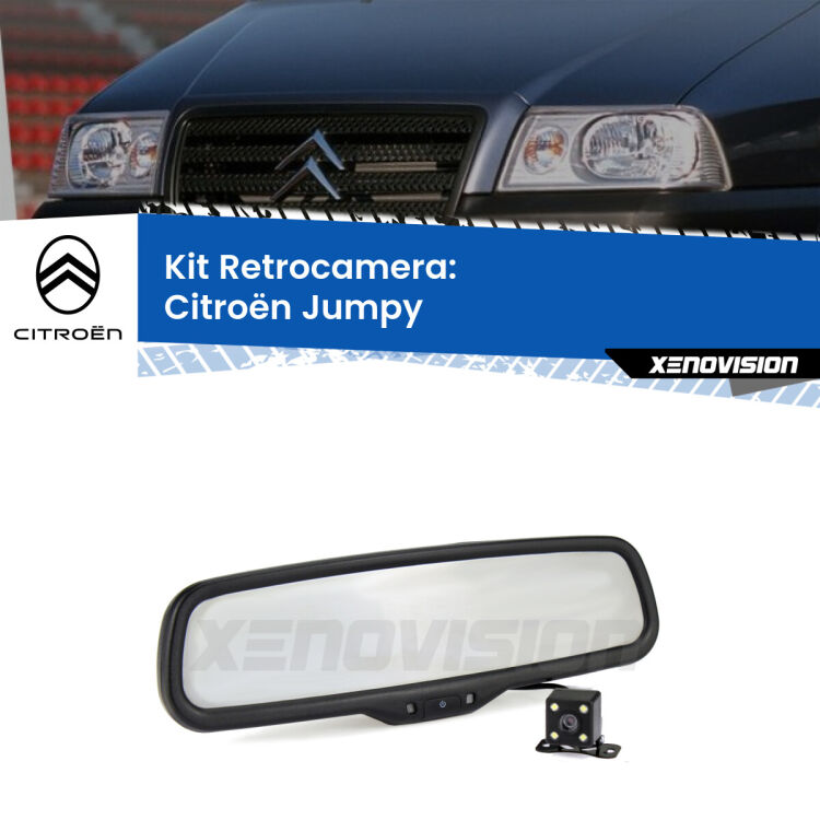 Kit Telecamera Parcheggio e Specchietto retrovisore con display invisibile per Citroën Jumpy . Spento è identico all’originale. In retromarcia, l’immagine appare in un riquadro prima invisibile