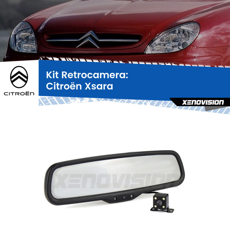 Kit Telecamera Parcheggio e Specchietto retrovisore con display invisibile per Citroën Xsara . Spento è identico all’originale. In retromarcia, l’immagine appare in un riquadro prima invisibile