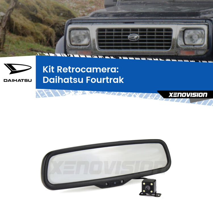 Kit Telecamera Parcheggio e Specchietto retrovisore con display invisibile per Daihatsu Fourtrak . Spento è identico all’originale. In retromarcia, l’immagine appare in un riquadro prima invisibile