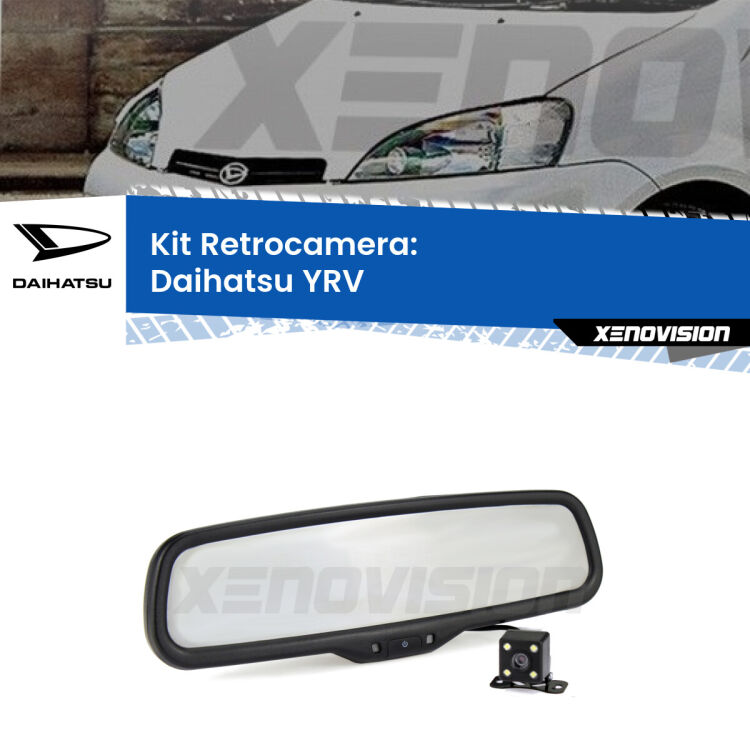 Kit Telecamera Parcheggio e Specchietto retrovisore con display invisibile per Daihatsu YRV . Spento è identico all’originale. In retromarcia, l’immagine appare in un riquadro prima invisibile