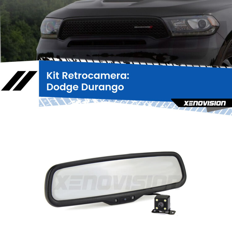 Kit Telecamera Parcheggio e Specchietto retrovisore con display invisibile per Dodge Durango . Spento è identico all’originale. In retromarcia, l’immagine appare in un riquadro prima invisibile