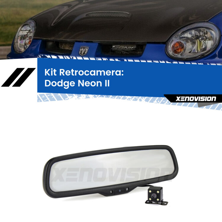 Kit Telecamera Parcheggio e Specchietto retrovisore con display invisibile per Dodge Neon II. Spento è identico all’originale. In retromarcia, l’immagine appare in un riquadro prima invisibile