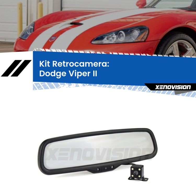 Kit Telecamera Parcheggio e Specchietto retrovisore con display invisibile per Dodge Viper II. Spento è identico all’originale. In retromarcia, l’immagine appare in un riquadro prima invisibile