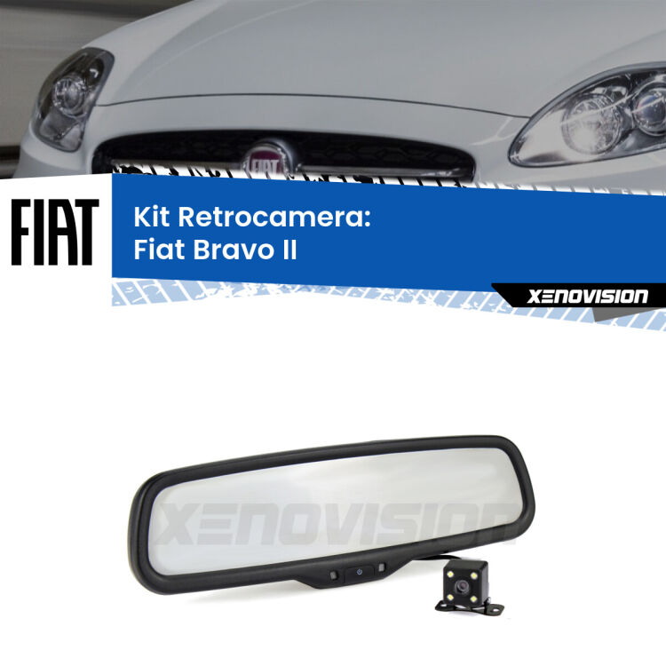 Kit Telecamera Parcheggio e Specchietto retrovisore con display invisibile per Fiat Bravo II . Spento è identico all’originale. In retromarcia, l’immagine appare in un riquadro prima invisibile