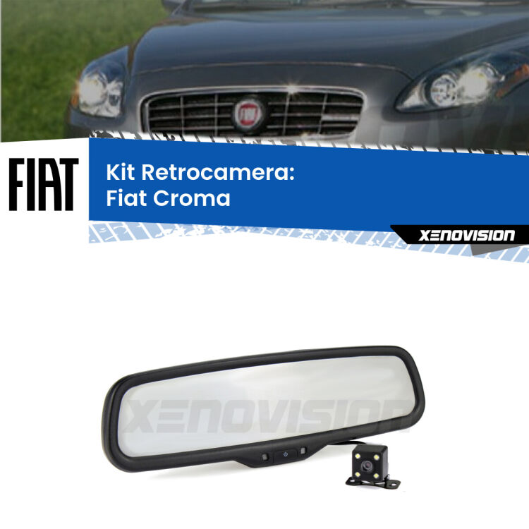 Kit Telecamera Parcheggio e Specchietto retrovisore con display invisibile per Fiat Croma . Spento è identico all’originale. In retromarcia, l’immagine appare in un riquadro prima invisibile