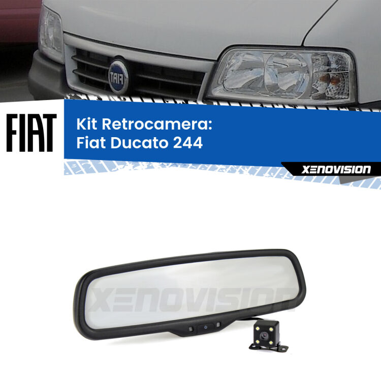 Kit Telecamera Parcheggio e Specchietto retrovisore con display invisibile per Fiat Ducato 244. Spento è identico all’originale. In retromarcia, l’immagine appare in un riquadro prima invisibile