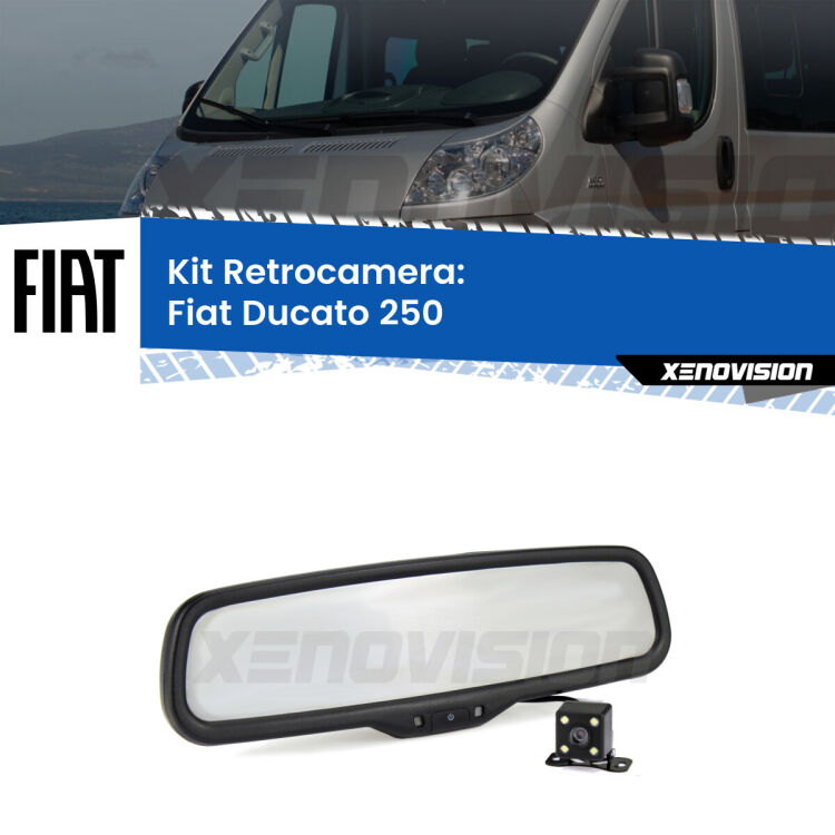 Kit Telecamera Parcheggio e Specchietto retrovisore con display invisibile per Fiat Ducato 250. Spento è identico all’originale. In retromarcia, l’immagine appare in un riquadro prima invisibile