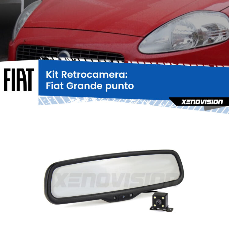 Kit Telecamera Parcheggio e Specchietto retrovisore con display invisibile per Fiat Grande punto . Spento è identico all’originale. In retromarcia, l’immagine appare in un riquadro prima invisibile