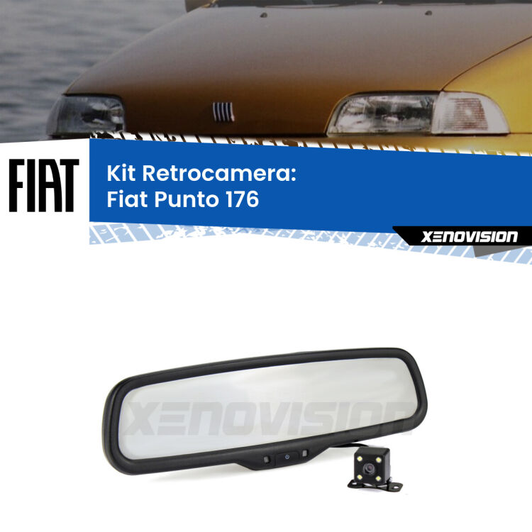 Kit Telecamera Parcheggio e Specchietto retrovisore con display invisibile per Fiat Punto 176. Spento è identico all’originale. In retromarcia, l’immagine appare in un riquadro prima invisibile