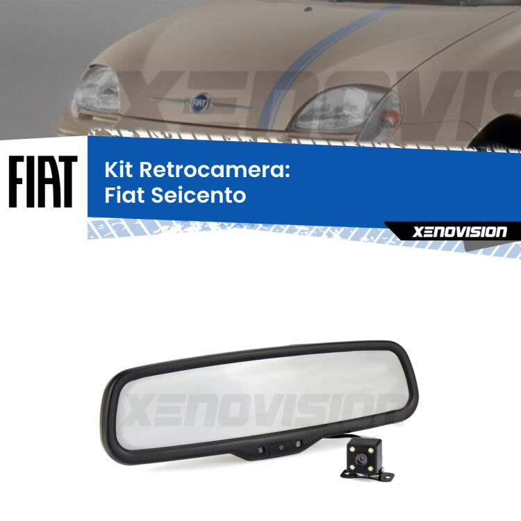 Kit Telecamera Parcheggio e Specchietto retrovisore con display invisibile per Fiat Seicento . Spento è identico all’originale. In retromarcia, l’immagine appare in un riquadro prima invisibile