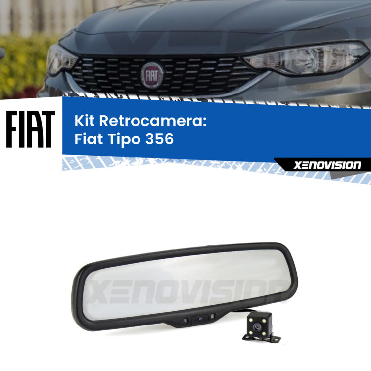 Kit Telecamera Parcheggio e Specchietto retrovisore con display invisibile per Fiat Tipo 356. Spento è identico all’originale. In retromarcia, l’immagine appare in un riquadro prima invisibile