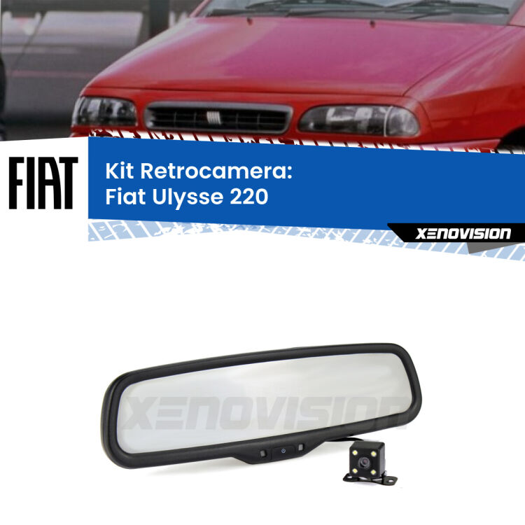 Kit Telecamera Parcheggio e Specchietto retrovisore con display invisibile per Fiat Ulysse 220. Spento è identico all’originale. In retromarcia, l’immagine appare in un riquadro prima invisibile