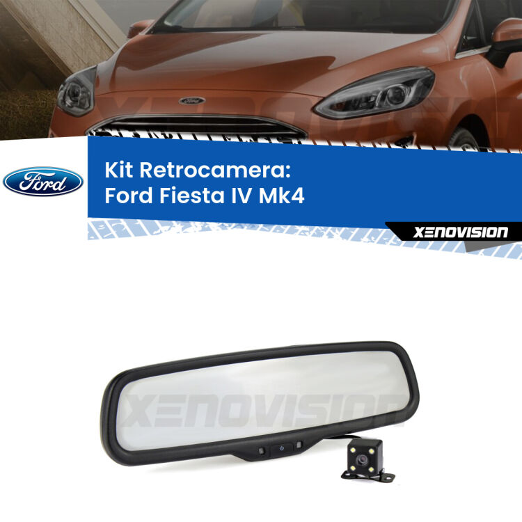 Kit Telecamera Parcheggio e Specchietto retrovisore con display invisibile per Ford Fiesta Mk4. Spento è identico all’originale. In retromarcia, l’immagine appare in un riquadro prima invisibile