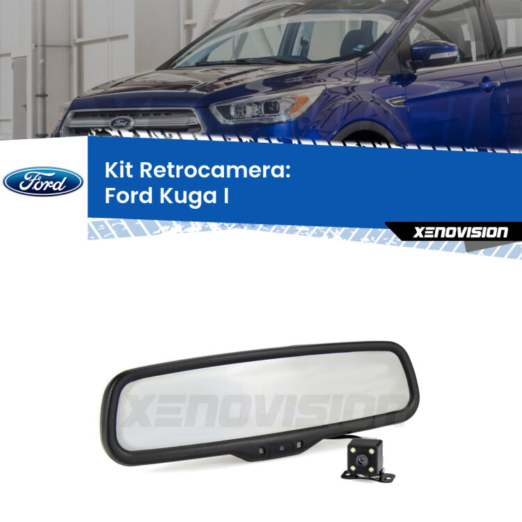 Kit Telecamera Parcheggio e Specchietto retrovisore con display invisibile per Ford Kuga I . Spento è identico all’originale. In retromarcia, l’immagine appare in un riquadro prima invisibile