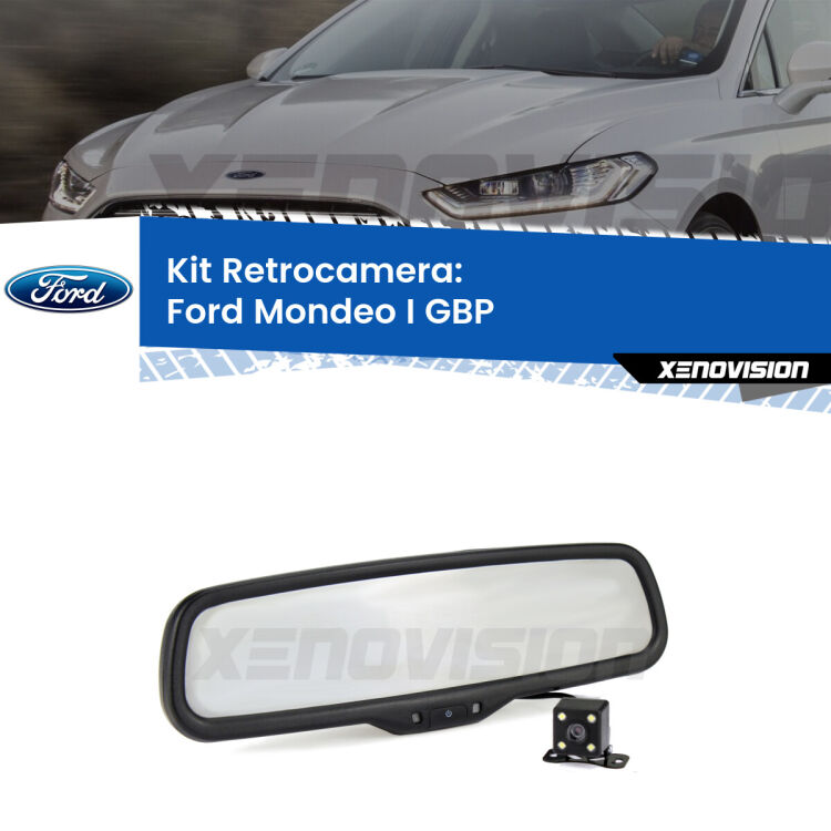 Kit Telecamera Parcheggio e Specchietto retrovisore con display invisibile per Ford Mondeo I GBP. Spento è identico all’originale. In retromarcia, l’immagine appare in un riquadro prima invisibile