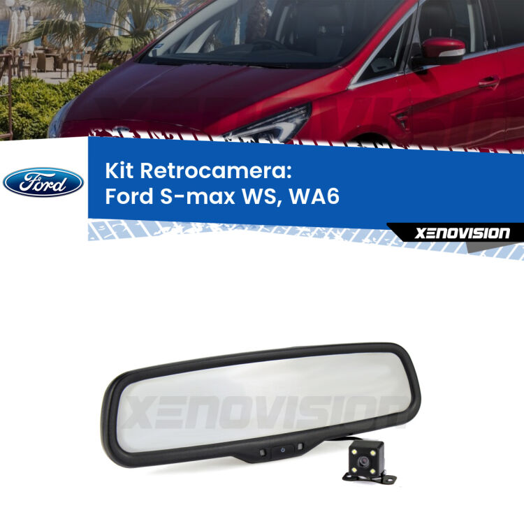 Kit Telecamera Parcheggio e Specchietto retrovisore con display invisibile per Ford S-max WS, WA6. Spento è identico all’originale. In retromarcia, l’immagine appare in un riquadro prima invisibile