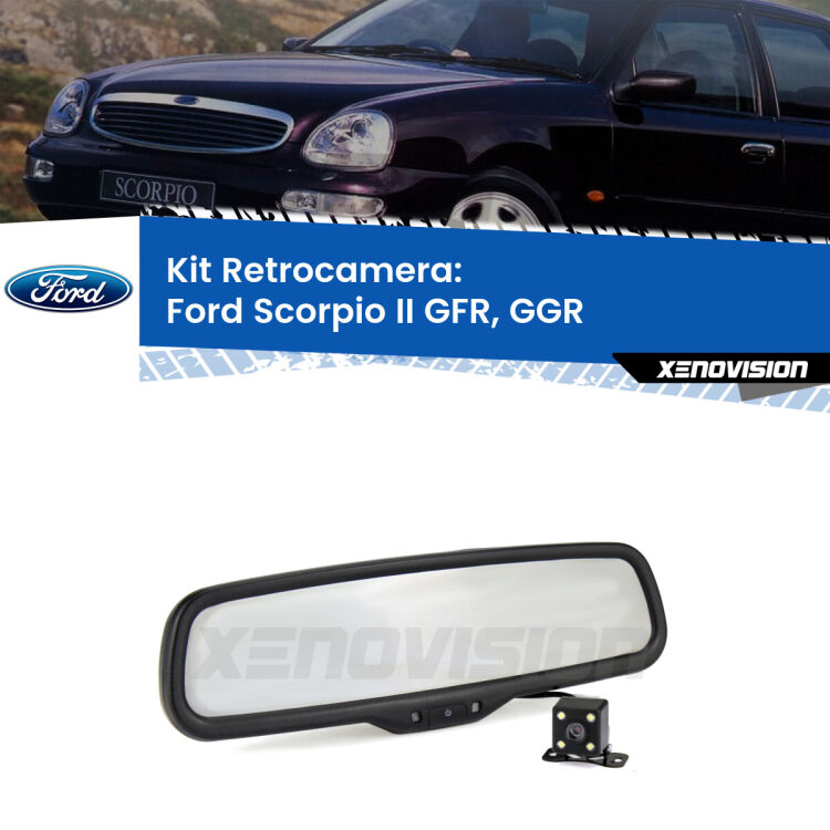 Kit Telecamera Parcheggio e Specchietto retrovisore con display invisibile per Ford Scorpio II GFR, GGR. Spento è identico all’originale. In retromarcia, l’immagine appare in un riquadro prima invisibile