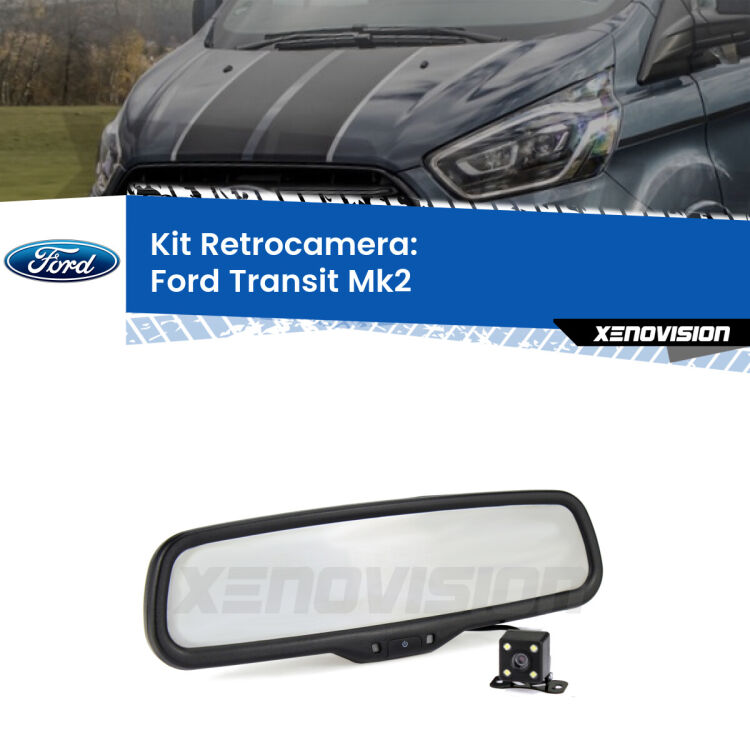 Kit Telecamera Parcheggio e Specchietto retrovisore con display invisibile per Ford Transit Mk2. Spento è identico all’originale. In retromarcia, l’immagine appare in un riquadro prima invisibile