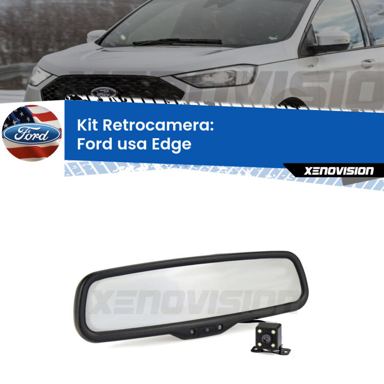 Kit Telecamera Parcheggio e Specchietto retrovisore con display invisibile per Ford usa Edge . Spento è identico all’originale. In retromarcia, l’immagine appare in un riquadro prima invisibile