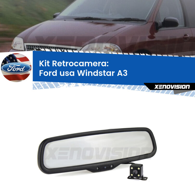 Kit Telecamera Parcheggio e Specchietto retrovisore con display invisibile per Ford usa Windstar A3. Spento è identico all’originale. In retromarcia, l’immagine appare in un riquadro prima invisibile