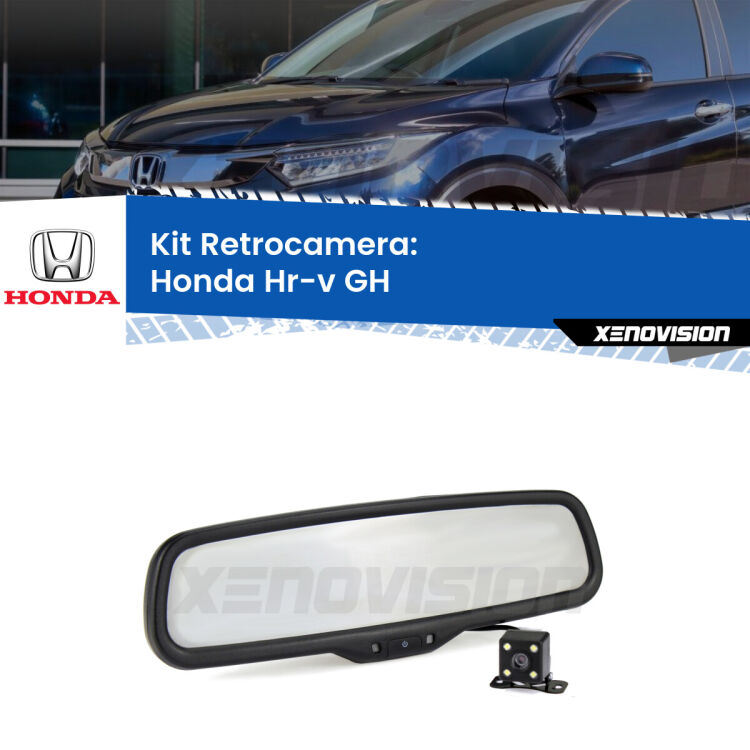 Kit Telecamera Parcheggio e Specchietto retrovisore con display invisibile per Honda Hr-v GH. Spento è identico all’originale. In retromarcia, l’immagine appare in un riquadro prima invisibile