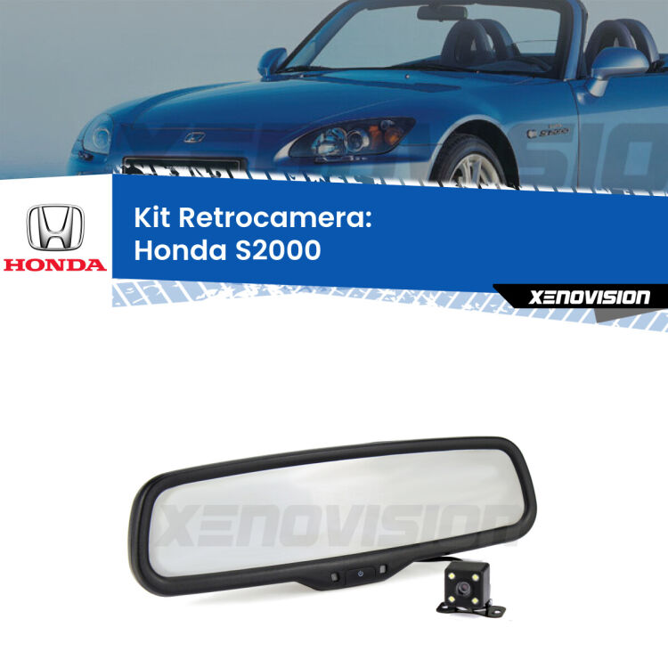 Kit Telecamera Parcheggio e Specchietto retrovisore con display invisibile per Honda S2000 . Spento è identico all’originale. In retromarcia, l’immagine appare in un riquadro prima invisibile